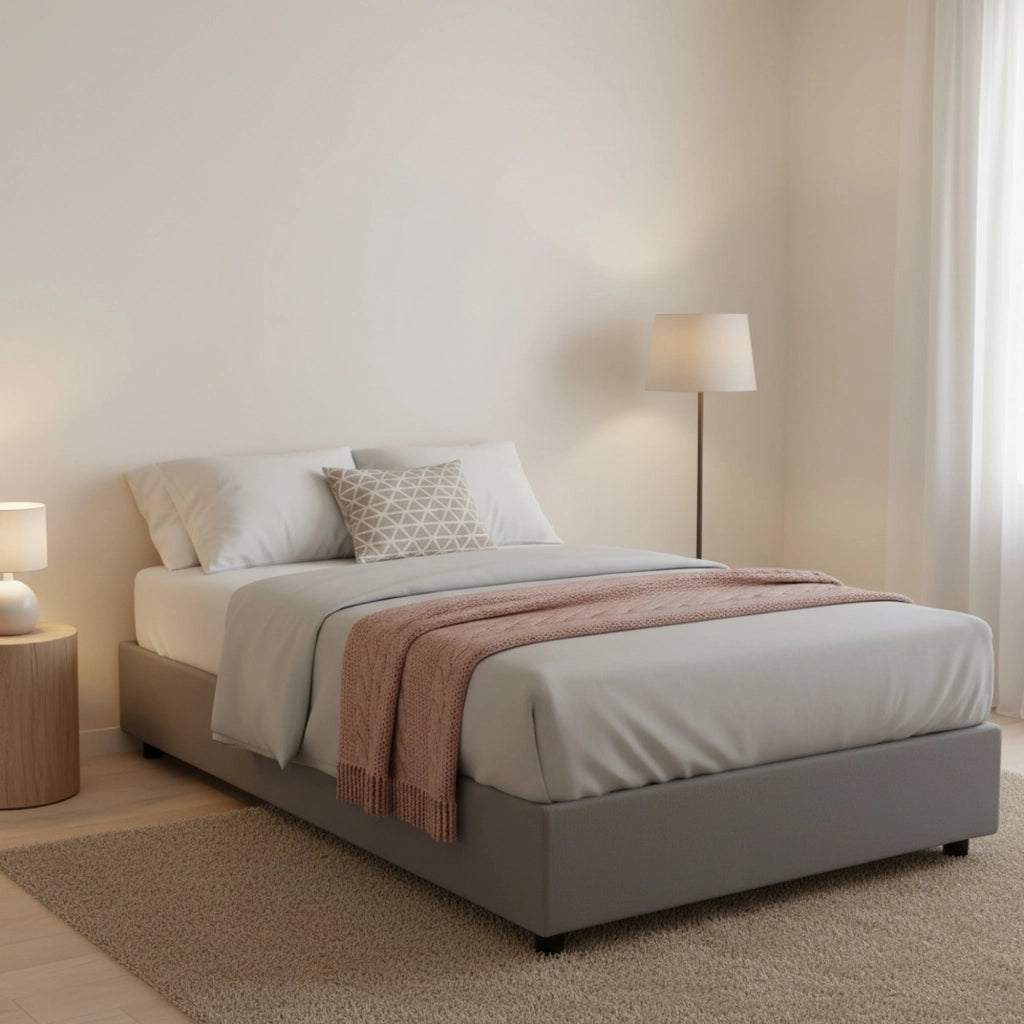 Ariba, Letto Piazza e Mezza Sfoderabile Made in Italy, Grigio