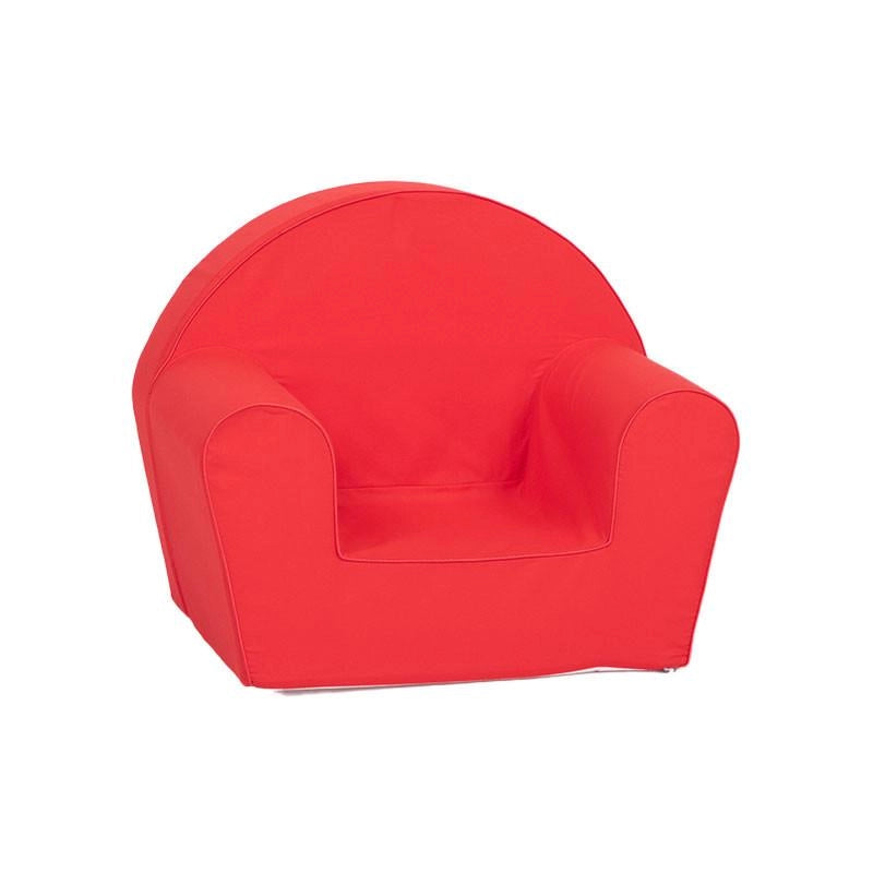 Poltroncina Rosso per Bambini - Imbottitura in Gommapiuma, Tessuto Lavabile (42x31x50cm)