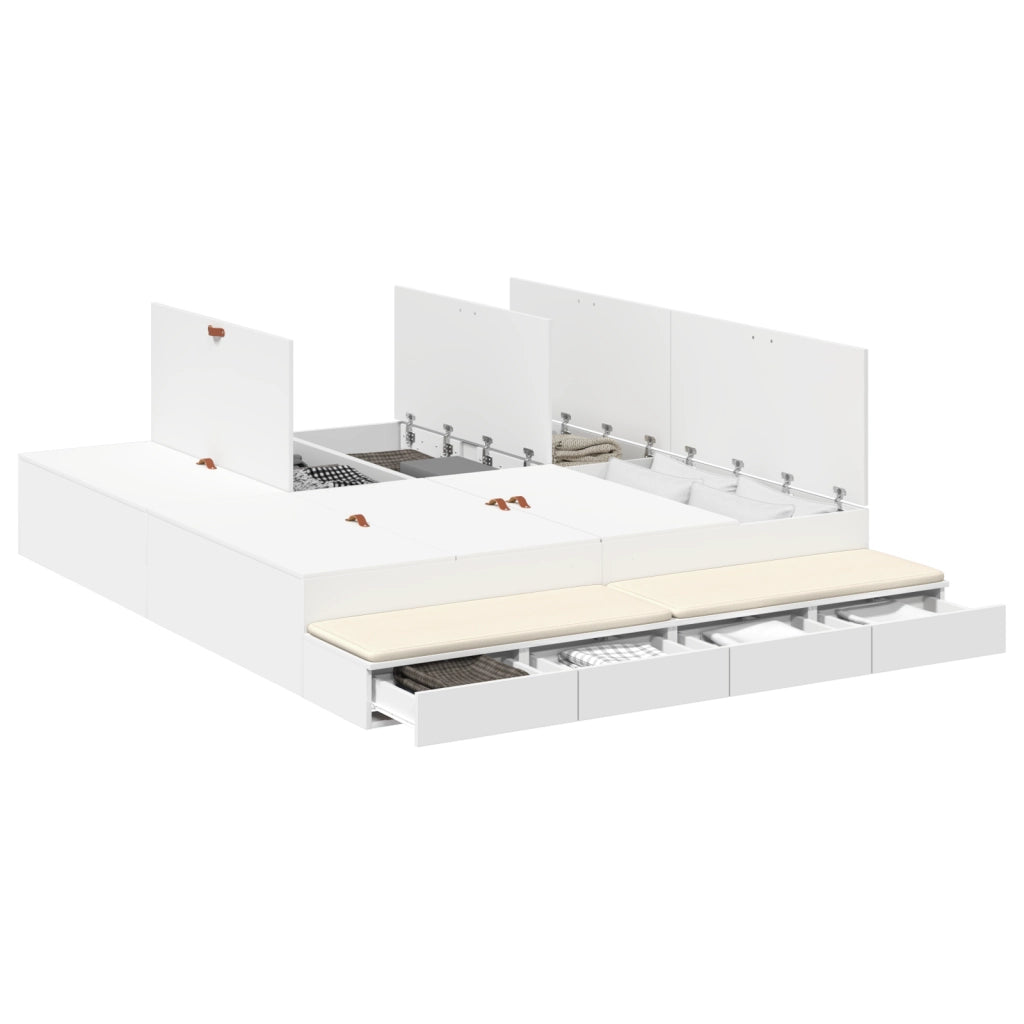 Struttura Letto con Contenitore Bianca 200x200 cm