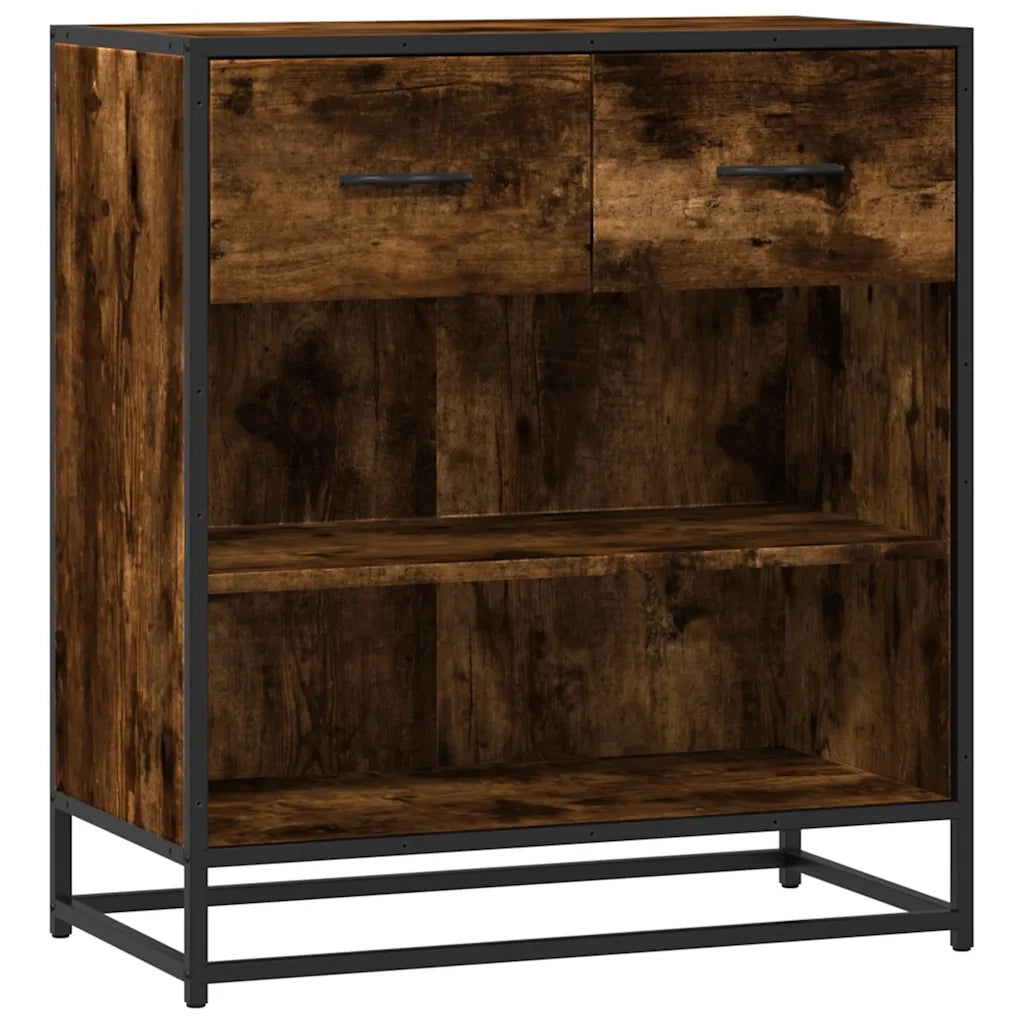 Credenza Rovere Fumo 68x35x76 cm in Legno Multistrato