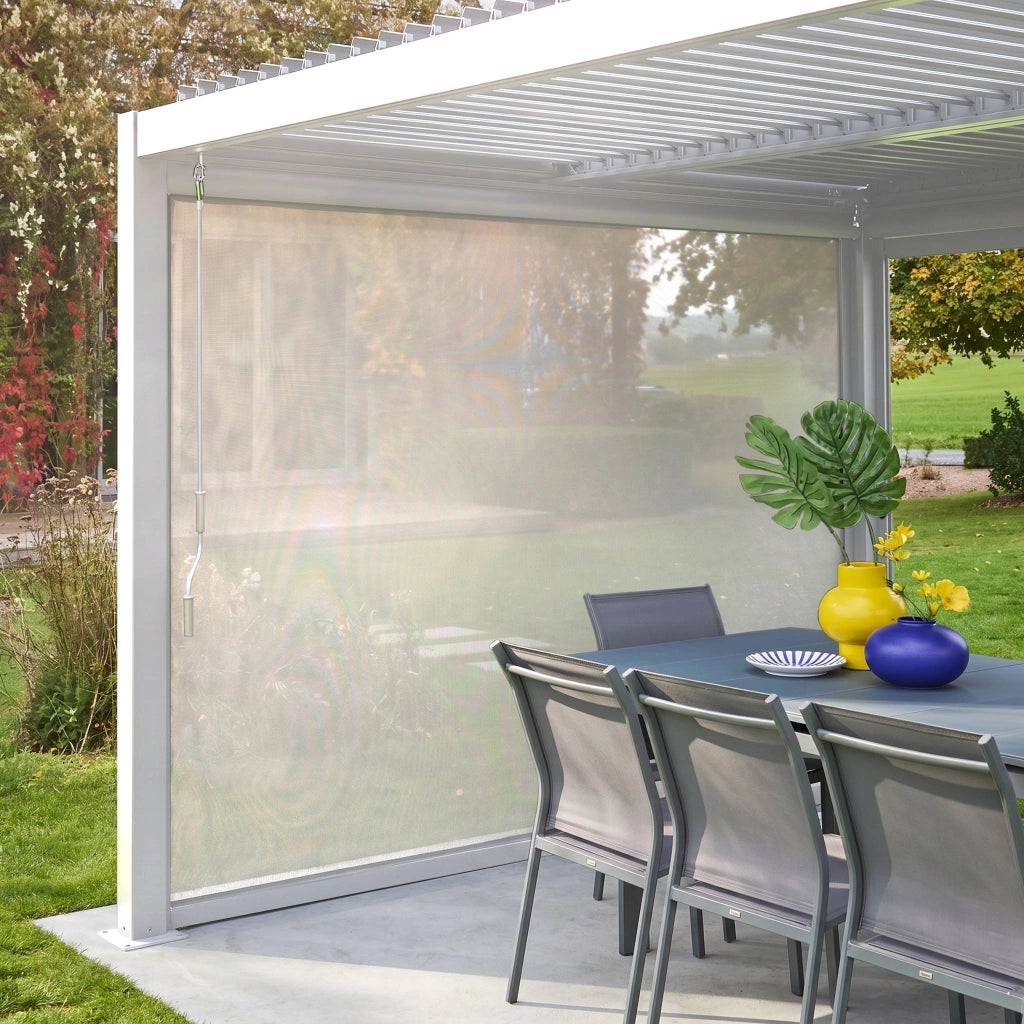 tenda laterale avvolgibile alluminio e textilene per pergola, 3m,