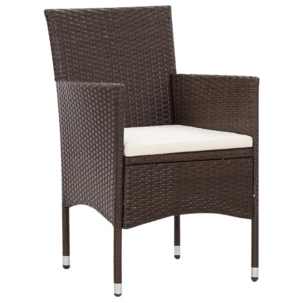 Set Divani da Giardino 5 pz | Set Salotto da Giardino con Cuscini in Polyrattan Marrone