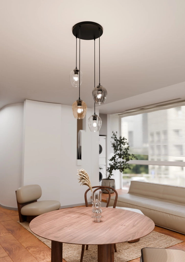Lampadario Emibig Istar Premium 4xE27 nero multicolore
