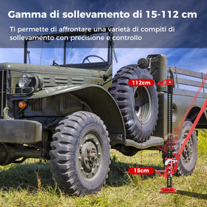112cm Farm jack con capacit¨¤ di sollevamento di 3000 kg, Cric per auto a cremagliera per camion Quad UTV e SUV Rosso-Accessori per veicoli