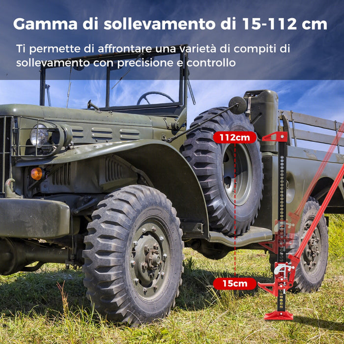 112cm Farm jack con capacit¨¤ di sollevamento di 3000 kg, Cric per auto a cremagliera per camion Quad UTV e SUV Rosso-Accessori per veicoli
