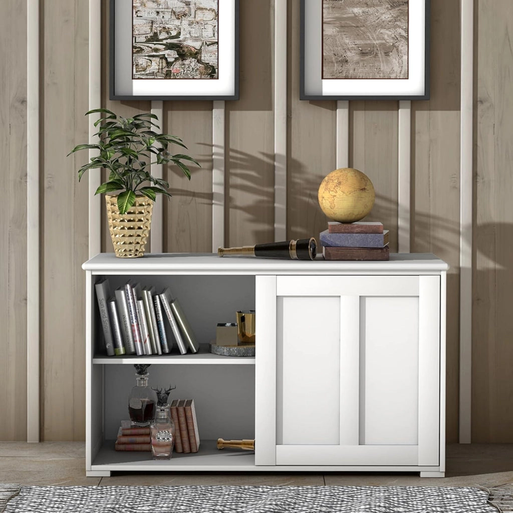 Armadietto da Cucina Mobiletto per Cucina Composto da 2 Porte Scorrevoli Dimensioni: 106,5 x 33 x 60 cm (Crema)