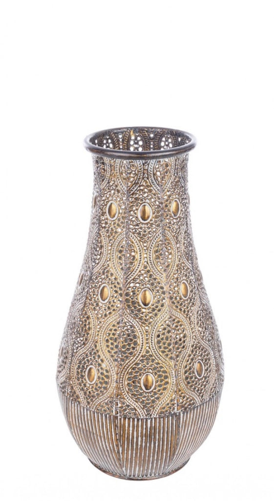 Set 2 Porta Candela Metallo Marrone Stile Boho da Interno - SOPHIE