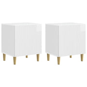 Armadio da Notte 2 pcs Bianco Lucido 43 x 34,5 x 50 cm