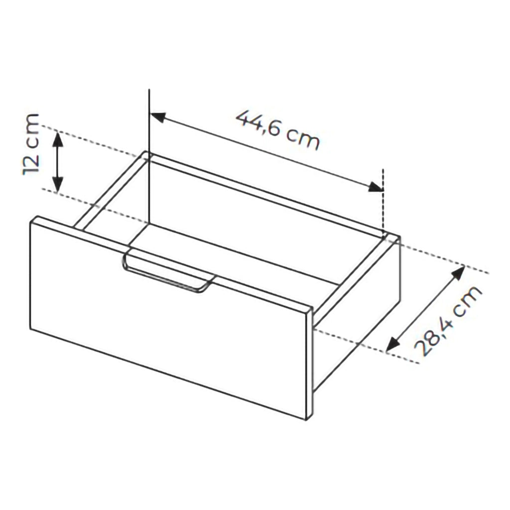 Madia Hametesi, Credenza 2 Cassetti, 153x40x81h cm Nero