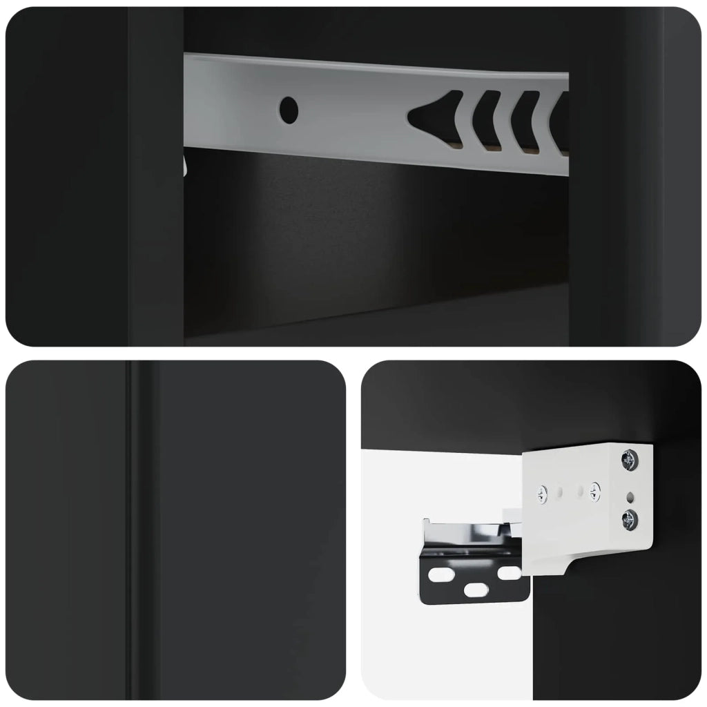 Mobiletto da notte a muro con cassetto Nero 49 x 34,5 x 20 cm 899127
