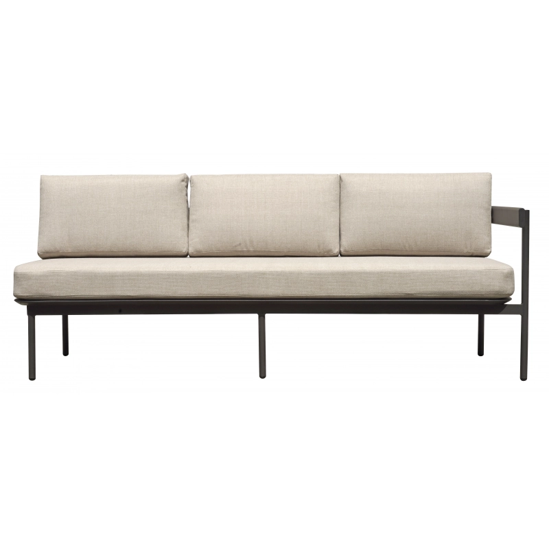 Salotto Angolare Torvaianica In Alluminio Antracite - Due Pillow Ruggine E Uno A Righe Moia