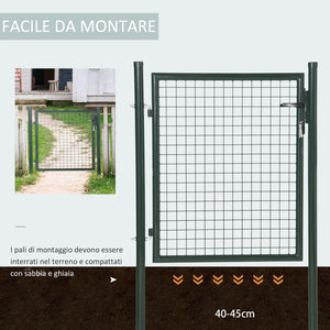 Cancello da Giardino 97x150 cm in Acciaio Verde