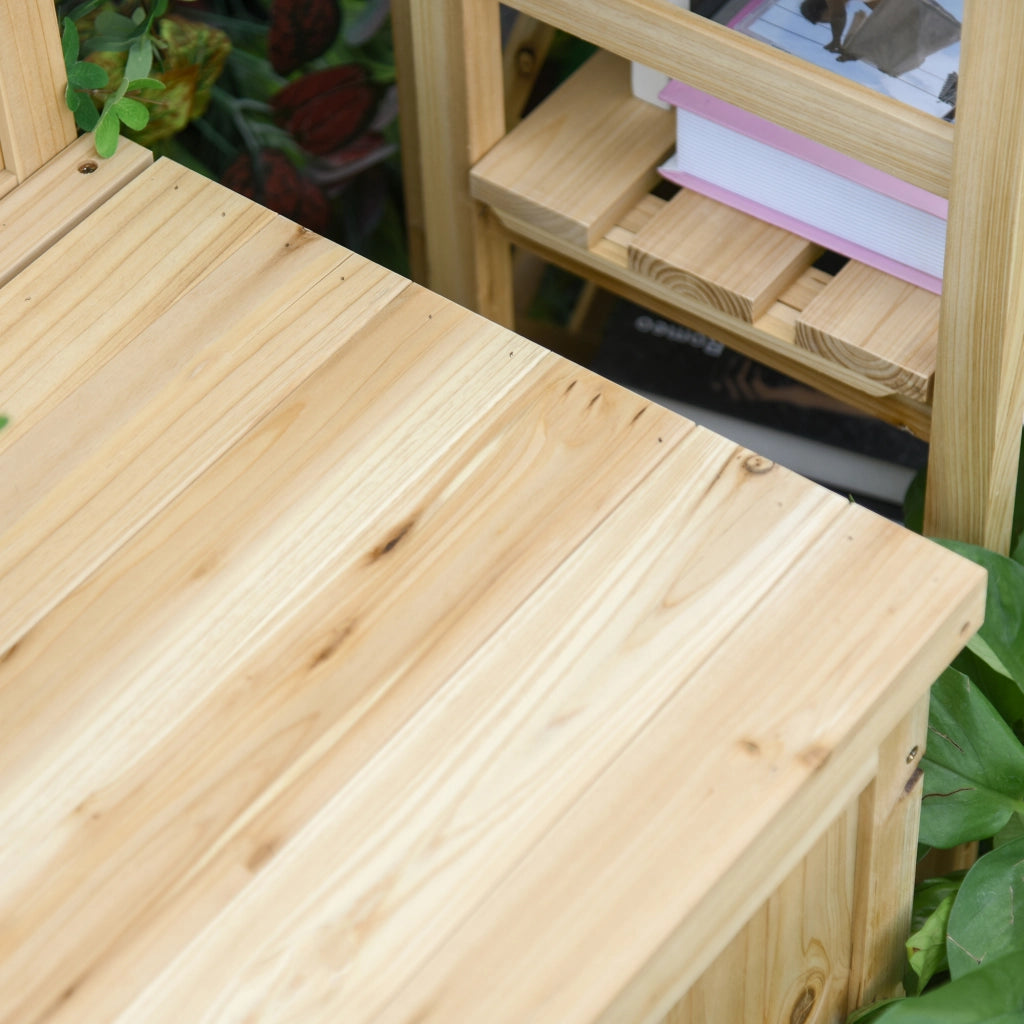 Panca Contenitore da Giardino ¨C Xylo ¨C Legno Abete Naturale con Schienale 115x45x75cm