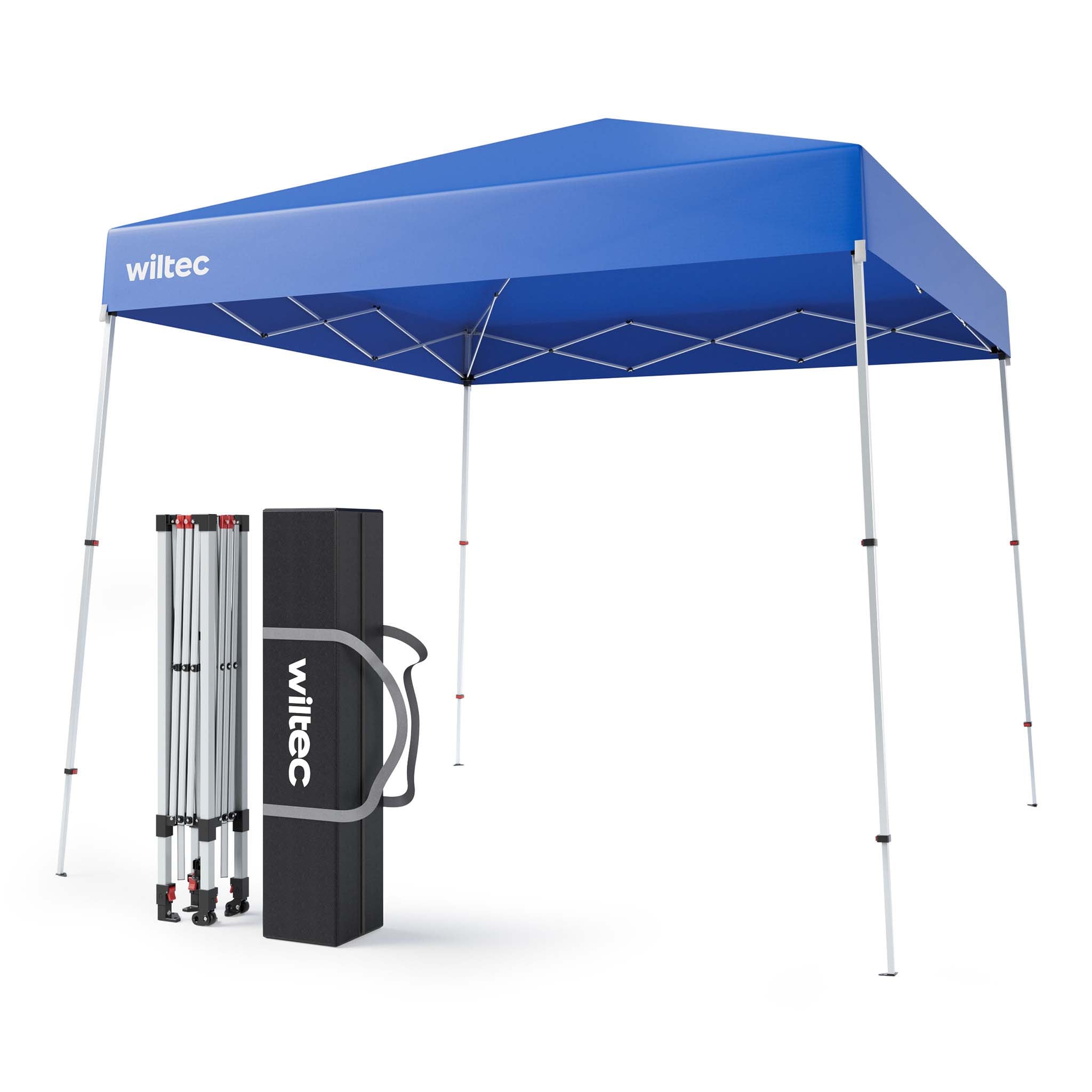 Gazebo pieghevole blu, 2,5 x 2,5 x 2,7 m con chiusura centrale, Tenda per fiere eventi mercati