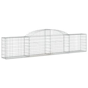 Cesto gabbione recinzione a gabbia muro di contenimento ad arco 300 x 30 x 60/80 cm ferro zincato argento 02_0040056
