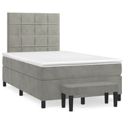 Giroletto a Molle con Materasso Grigio Chiaro 120x190cm Velluto