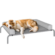 Letto per cani elevato con rete traspirante e struttura in acciaio ¨C zephmum ¨C grigio 110x75x30 cm