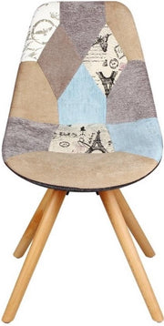 Sedie da pranzo in tessuto colorato - stile contemporaneo e confortevole - gambe in legno robuste - design elegante - adatte per soggiorno e camera da letto - tonalità grigie