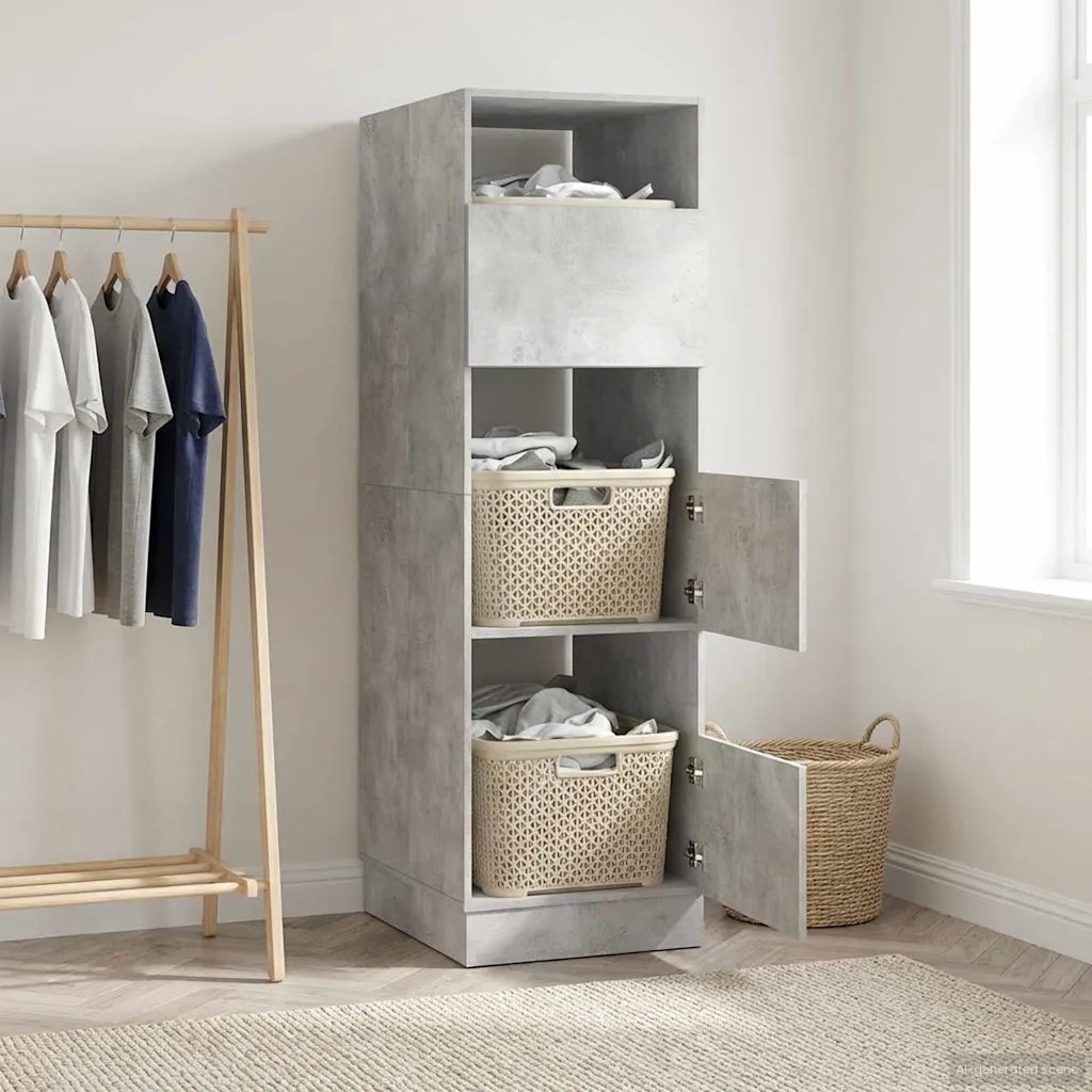 Mobile da lavanderia con porta Calcestruzzo 50 x 68 x 162 cm