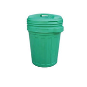 Bidone Pattumiera In Polietilene Con Coperchio A Vite Colore Verde 70 Lt.