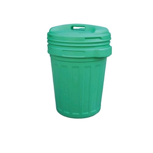 Bidone Pattumiera In Polietilene Con Coperchio A Vite Colore Verde 70 Lt.