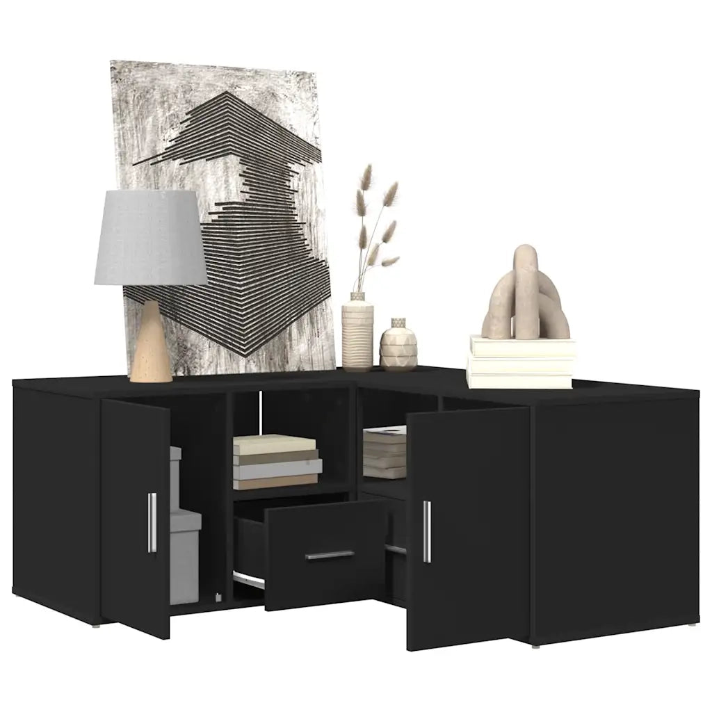 Mobile Angolare Nero 160x40x45 cm in Truciolato 3307820