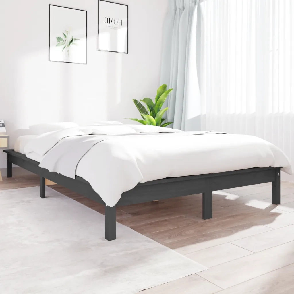 Giroletto Grigio 120x190 cm Small Double Legno Massello di Pino 820578