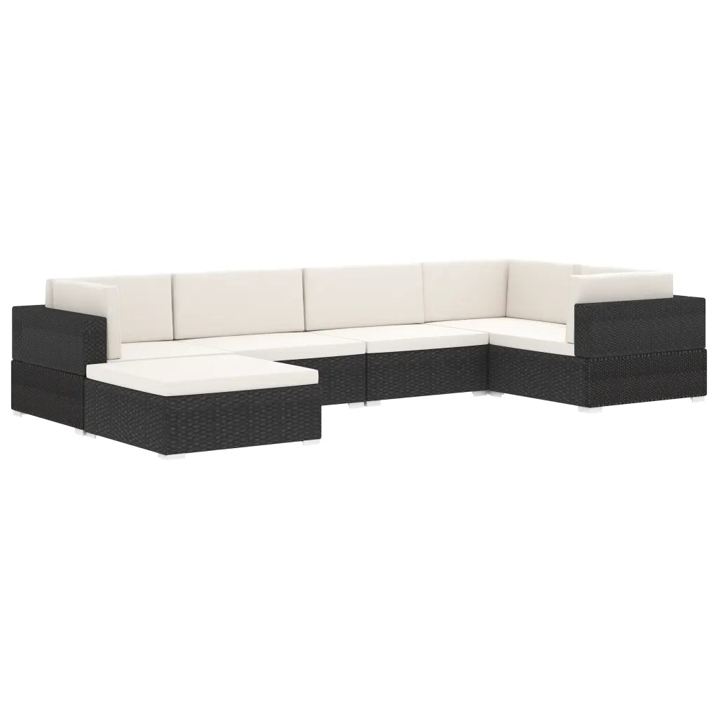 Poggiapiedi Modulare 1 pz con Cuscino in Polyrattan Nero cod mxl 59023