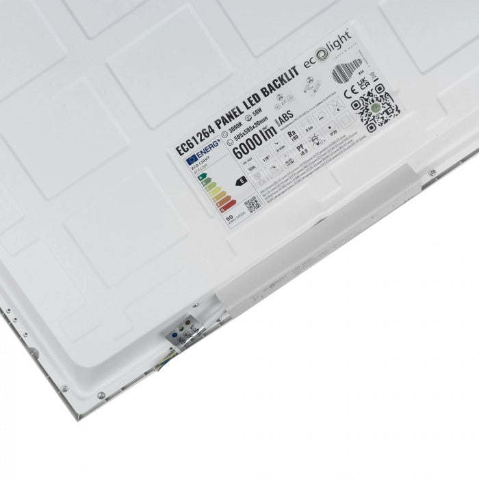Pannello LED Backlit 50W 3000K bianco quadrato Ecolight