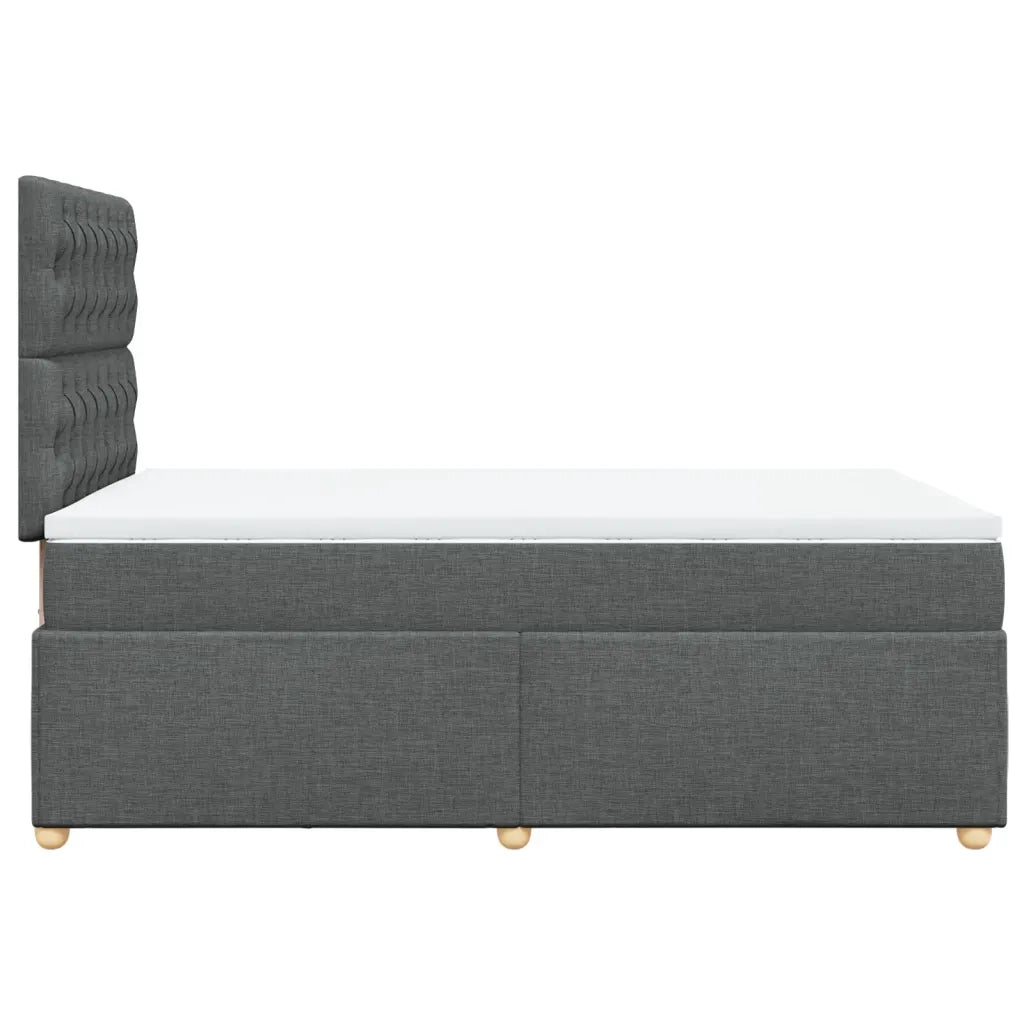 Giroletto a Molle con Materasso Grigio Scuro 120x200 cm Tessuto