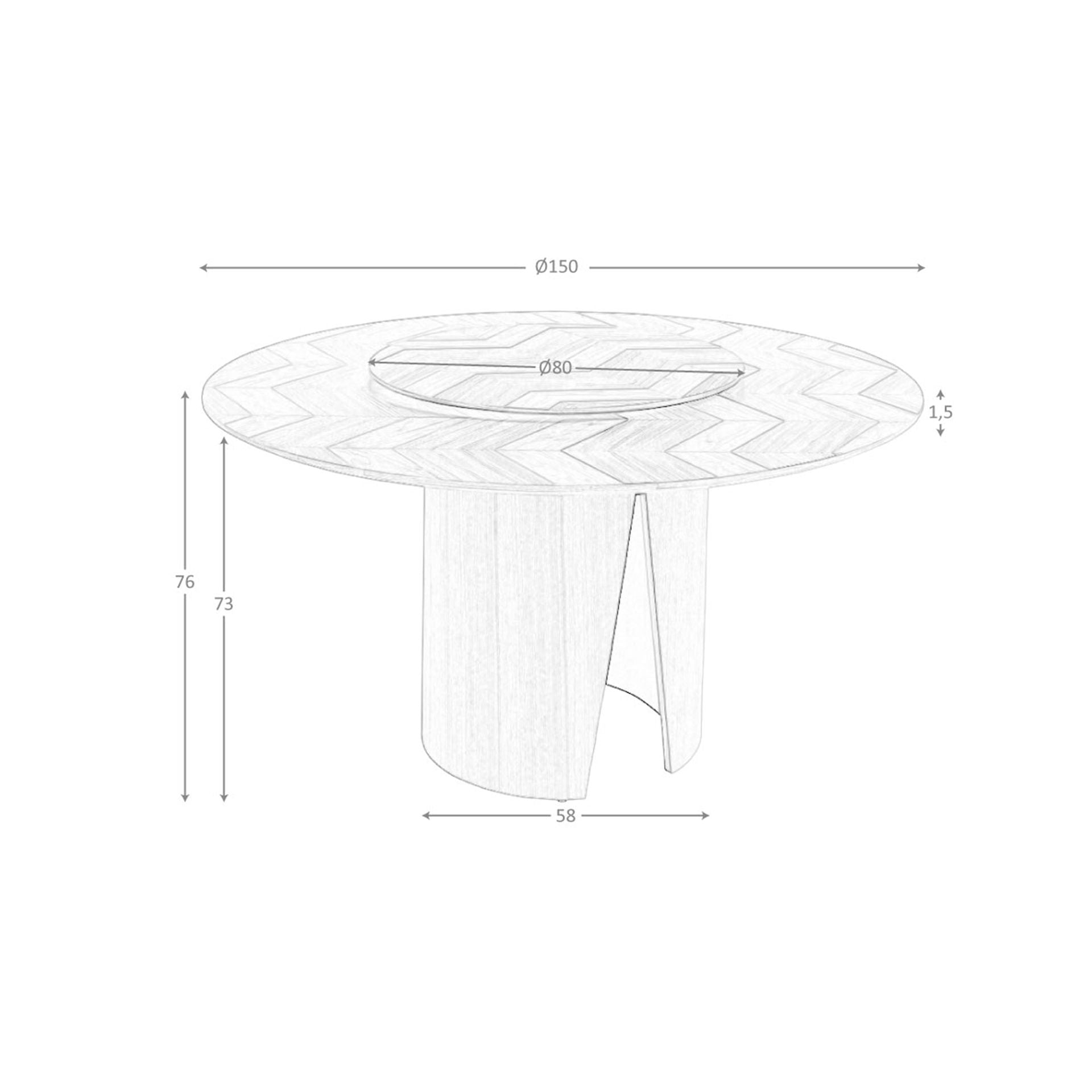 Tavolo da pranzo rotonda noce