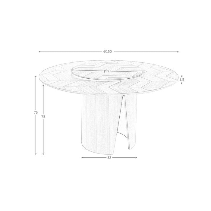 Tavolo da pranzo rotonda noce