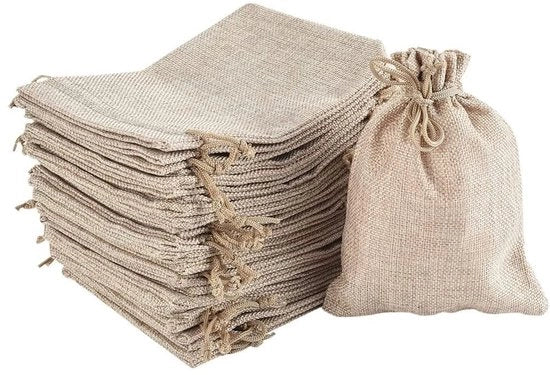 Sacchetti in cotone 30 pezzi - Sacchetti di regalo - Riciclabili - Corda per tirare - Sostenibili - 13 x 18 cm - Per progetti fai da te - Sacchetti di archiviazione