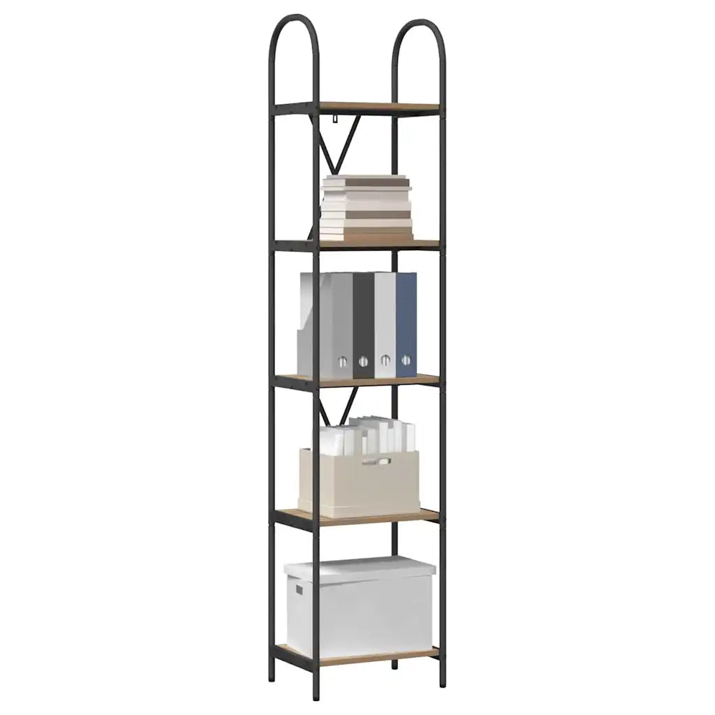 Libreria-Scaffale per Libri-Mobile di Stoccaggio Rovere artigianale 40 x 30 x 183 cm Legno multistrato 388740