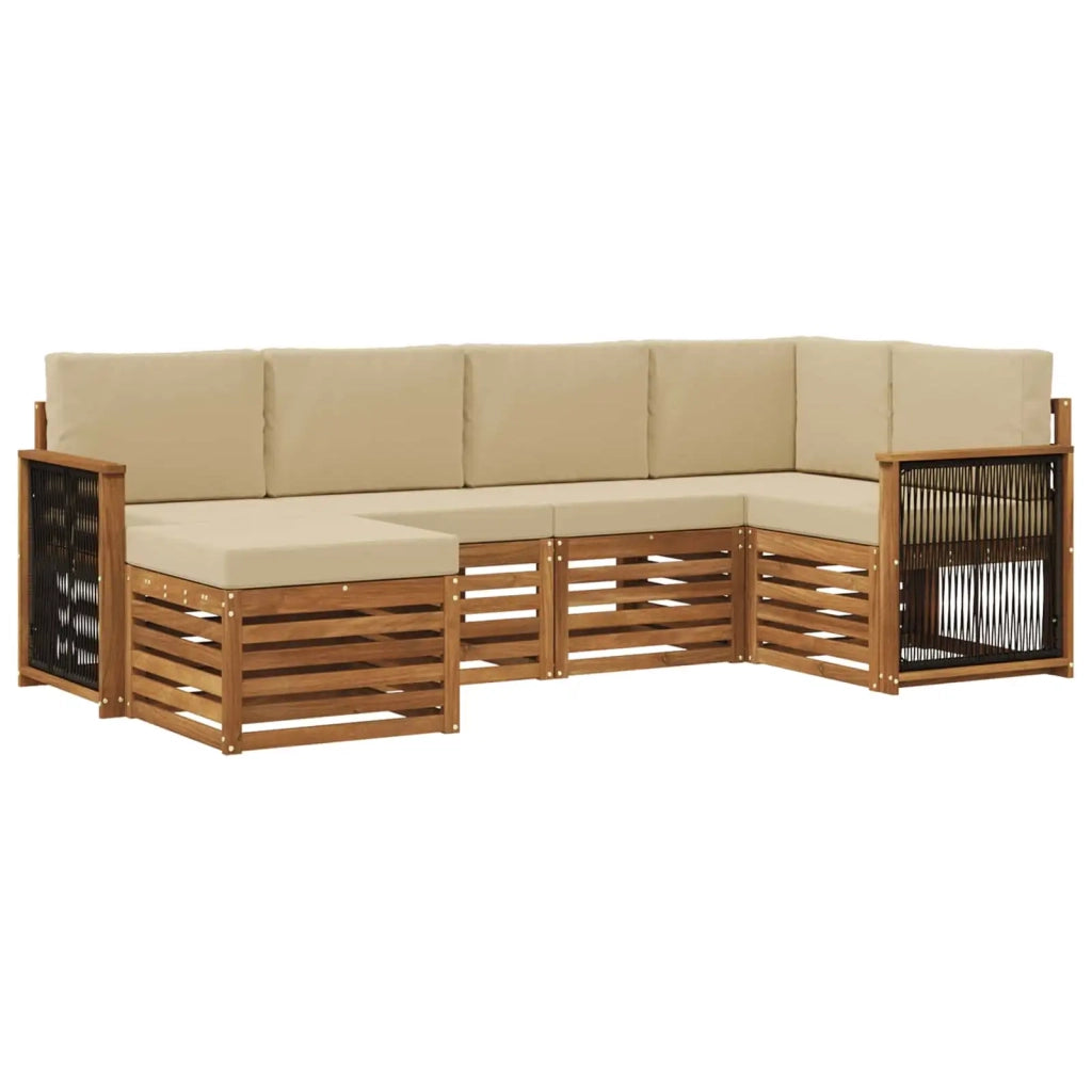 Set di divani da esterno 5 pz Naturale 3384564