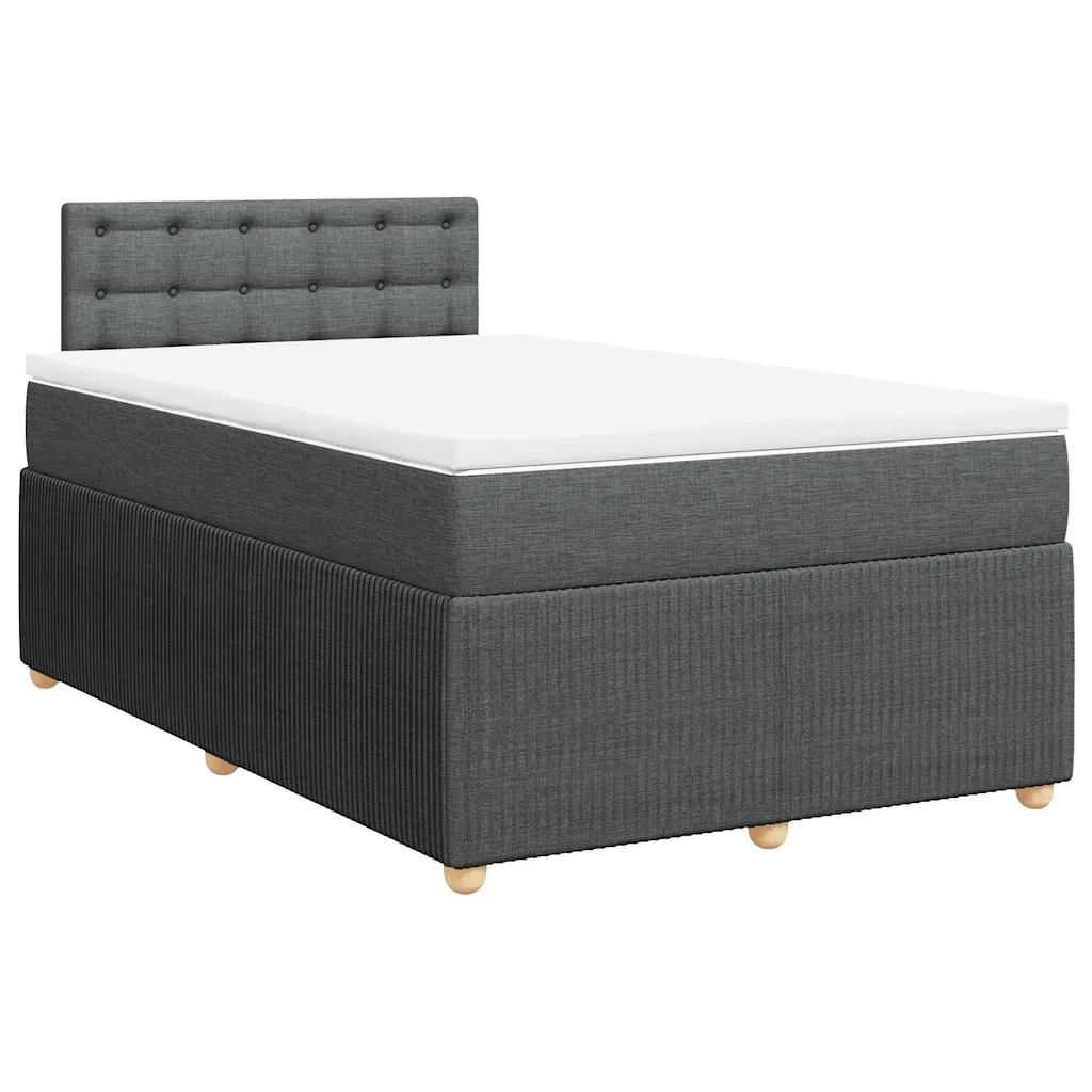 Giroletto a Molle con Materasso Grigio Scuro 120x190cm Tessuto