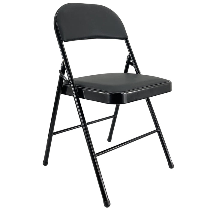 Sedia Kant Pieghevole Imbottita Portatile Salvaspazio in Metallo Richiudibile Sedie per Cucina Giardino Camera Sale Nero