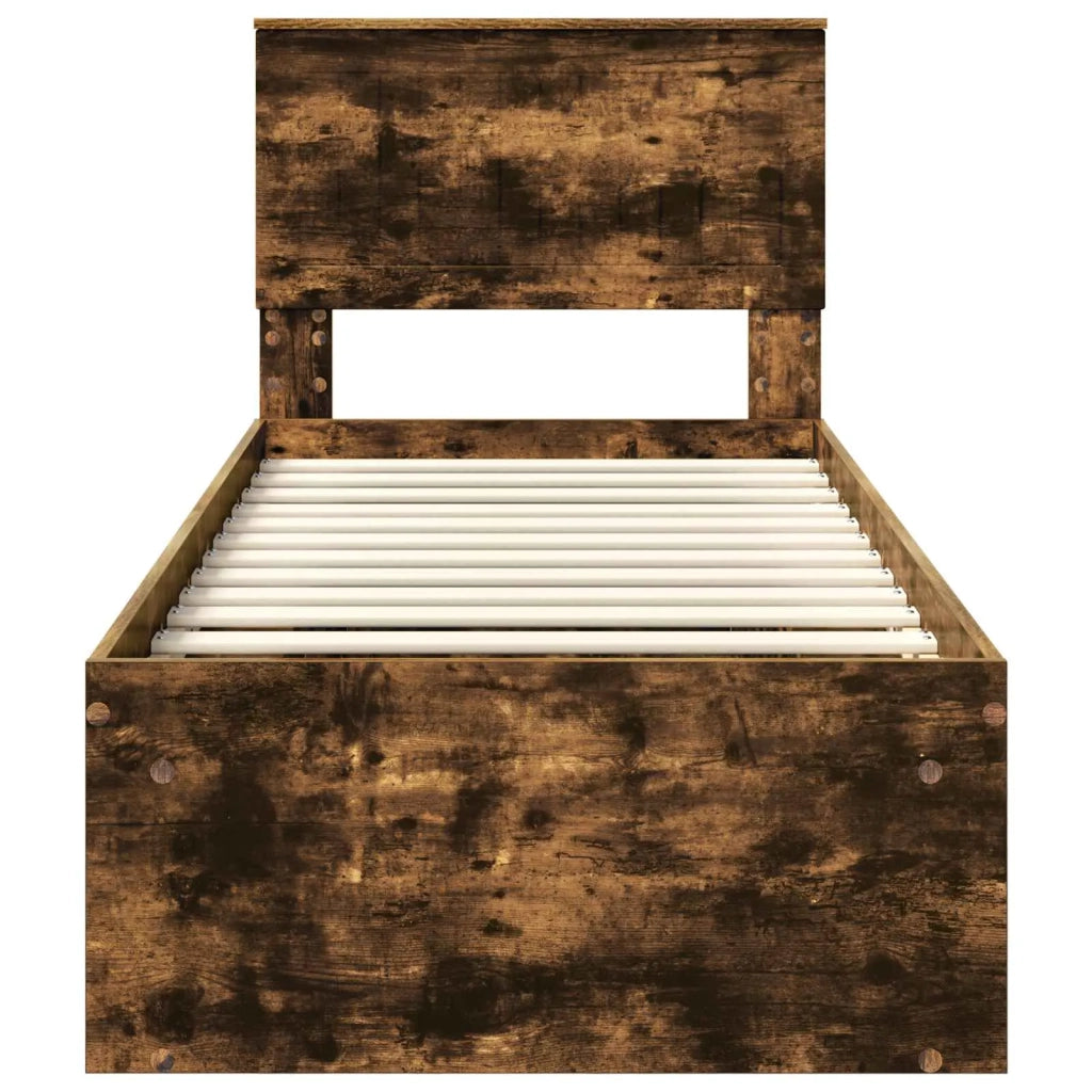 Struttura del letto Rovere fumé 75 x 190 cm Pino massello 3410667