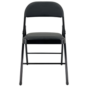 Sedia Kant Pieghevole Imbottita Portatile Salvaspazio in Metallo Richiudibile Sedie per Cucina Giardino Camera Sale Nero