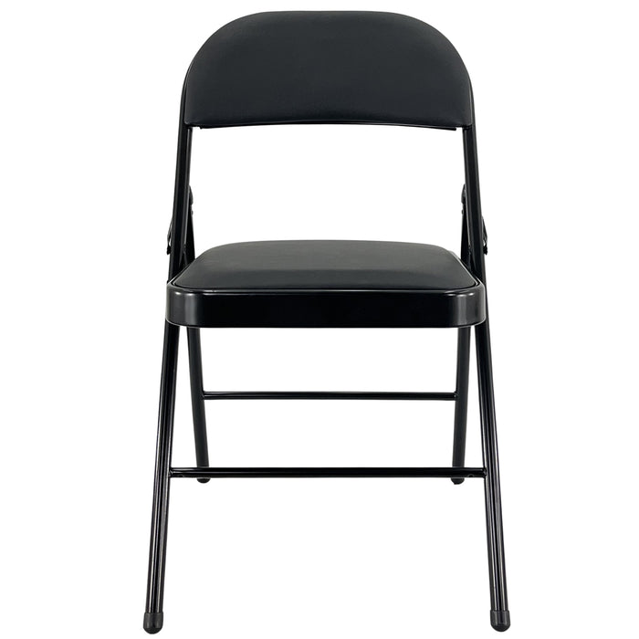 Sedia Kant Pieghevole Imbottita Portatile Salvaspazio in Metallo Richiudibile Sedie per Cucina Giardino Camera Sale Nero