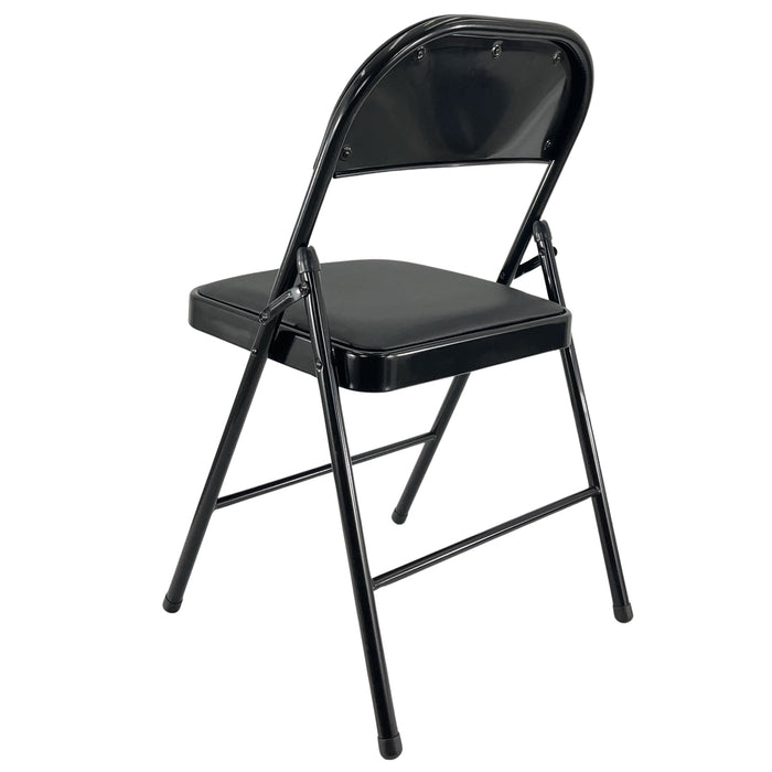 Sedia Kant Pieghevole Imbottita Portatile Salvaspazio in Metallo Richiudibile Sedie per Cucina Giardino Camera Sale Nero