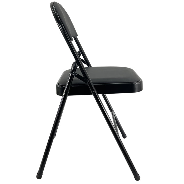 Sedia Kant Pieghevole Imbottita Portatile Salvaspazio in Metallo Richiudibile Sedie per Cucina Giardino Camera Sale Nero