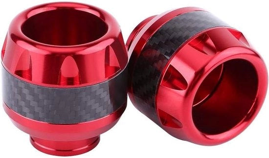 Protezioni per forcella e telaio in fibra di carbonio per motocicletta (rosso)