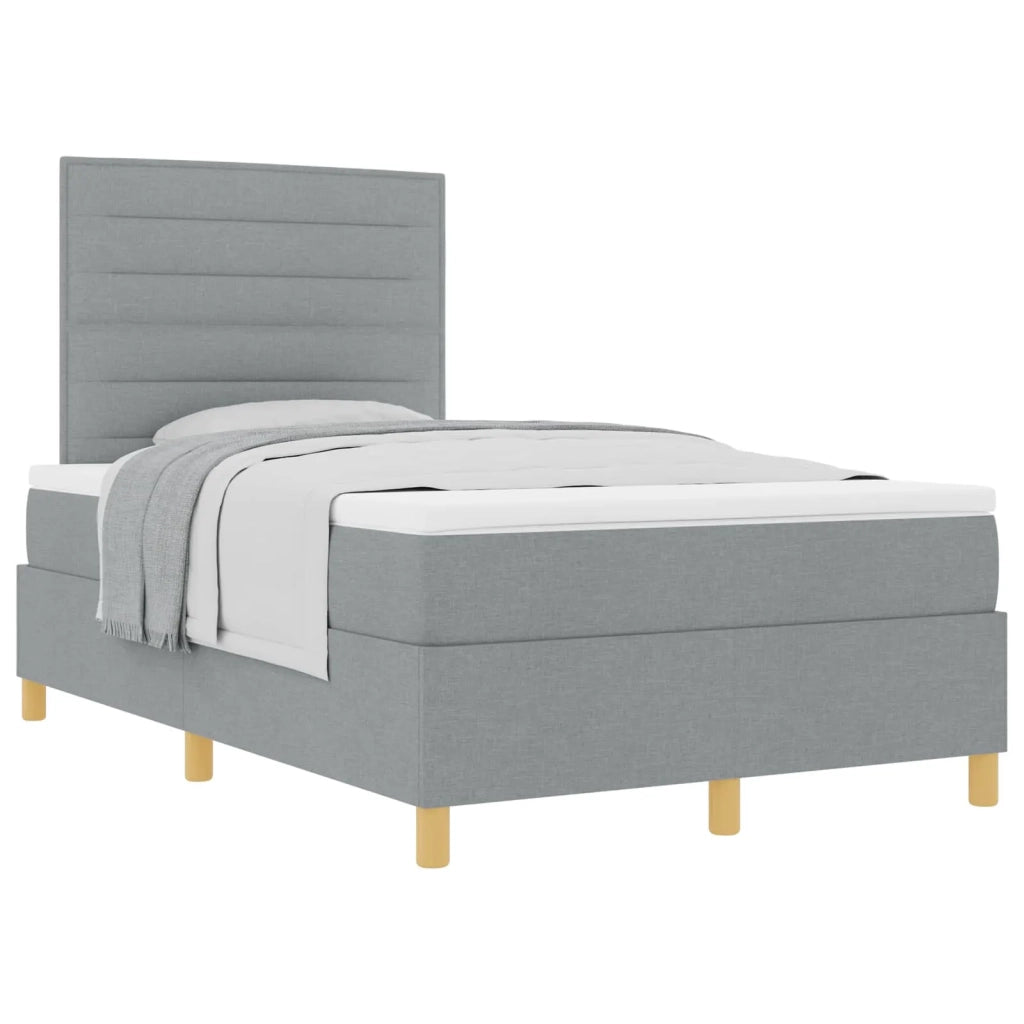 Letto a molle con materasso Grigio chiaro 120 x 190 cm Tessuto 3339525