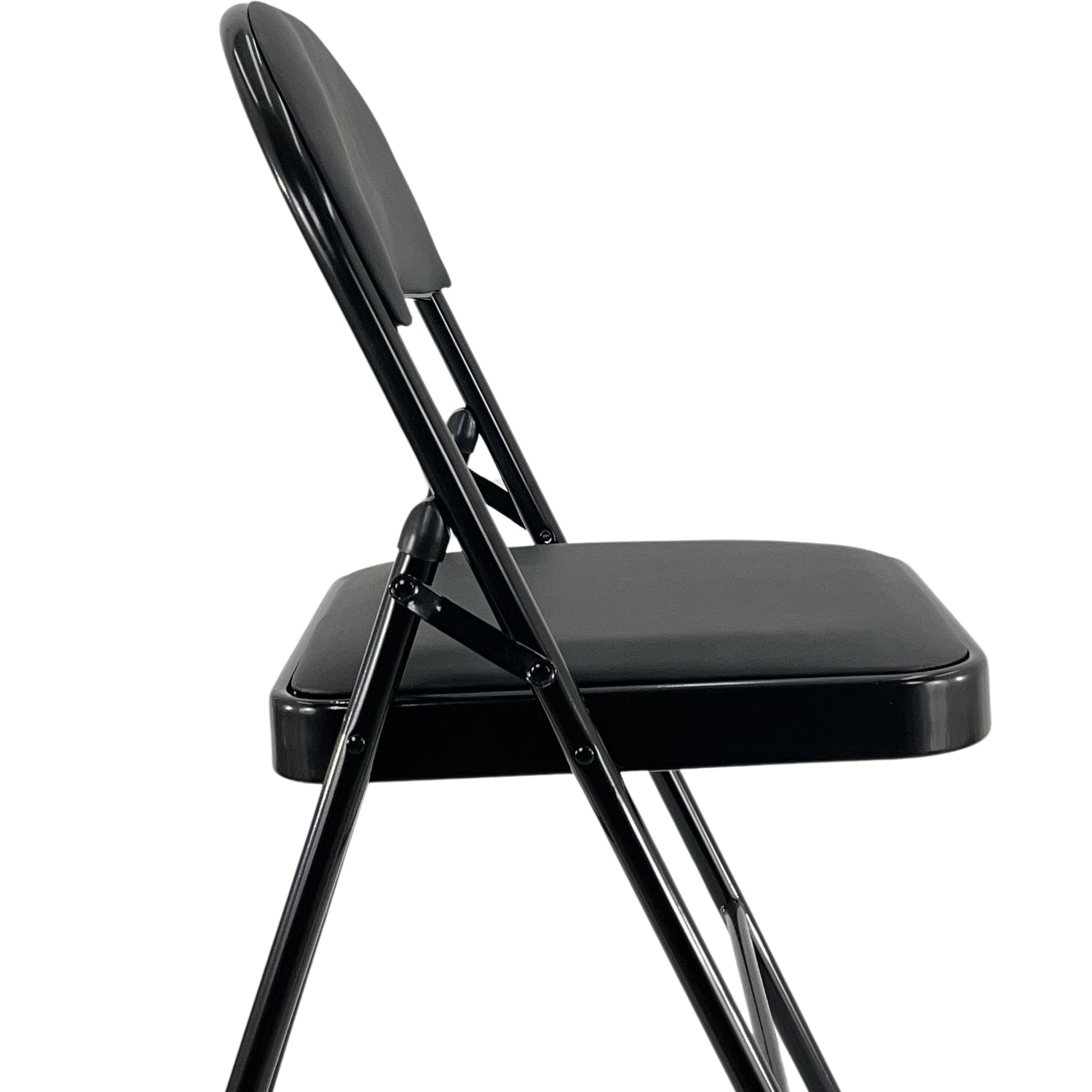 Sedia Kant Pieghevole Imbottita Portatile Salvaspazio in Metallo Richiudibile Sedie per Cucina Giardino Camera Sale Nero