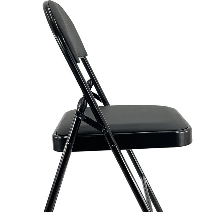 Sedia Kant Pieghevole Imbottita Portatile Salvaspazio in Metallo Richiudibile Sedie per Cucina Giardino Camera Sale Nero