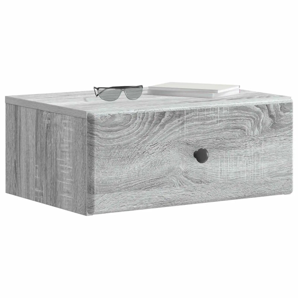 Mobiletto da notte a muro Grigio Sonoma 49 x 34,5 x 20 cm 899137