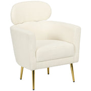 Poltrona Relax con Poggiatesta Amovibile ¨C Zephmum ¨C 71x65x90 cm Crema Tessuto