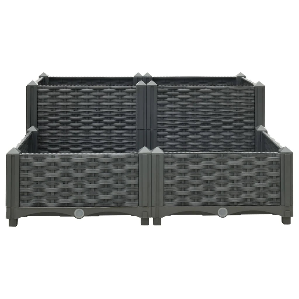 Fioriera rialzata per piante e fiori giardino 80 x 80 x 38 cm polipropilene 02_0000954