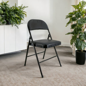 Sedia Kant Pieghevole Imbottita Portatile Salvaspazio in Metallo Richiudibile Sedie per Cucina Giardino Camera Sale Nero